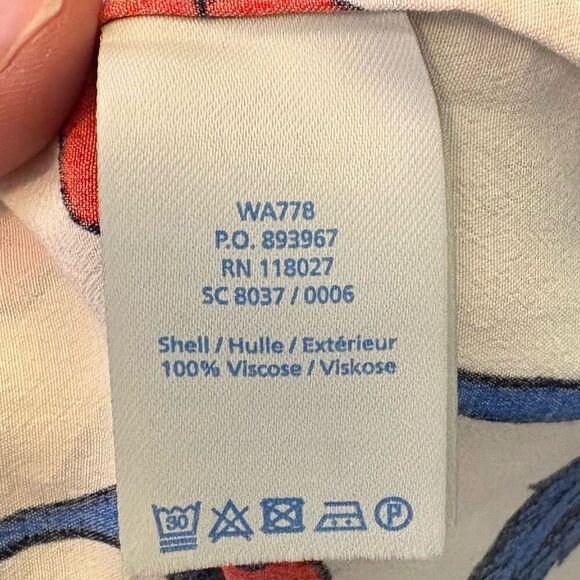 Boden Floral 3/4 Sleeve Blouse Women's Size 6 Fourth of July 4th of July Celebra - Picture 3 of 8